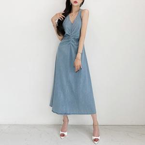 [금찌]금찌 레비토 데님 롱 원피스 ST7691D