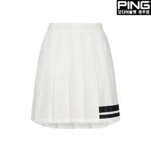[핑]여성 테잎 배색 플리츠 큐롯 스커트 121D2PC487_WH2_CJ