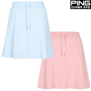 [핑]여성 로고 자가드 큐롯 스커트 121D2PC387_BP_CJ