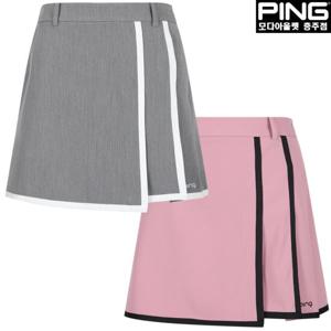 [핑]여성 라인 배색 플리츠 큐롯 스커트 121D2PC351_PG2_CJ