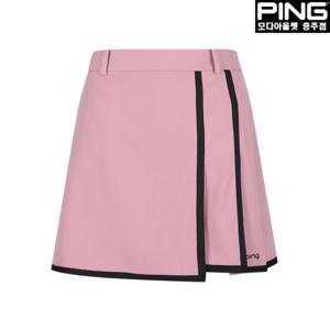 [핑]여성 라인 배색 플리츠 큐롯 스커트 121D2PC351_PK_CJ