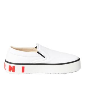 마르니 로고 슬립온 SNZU009603P357100W01 WHITE