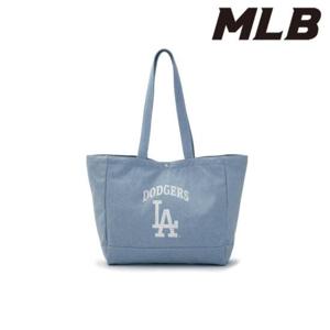 MLB (3AORV025N-07SBL) 빈티지 레터링 데님 쇼퍼백