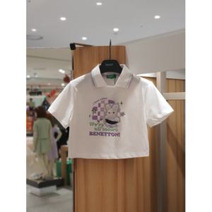 베네통키즈6 크롭카라티셔츠 QATS30531 25S/S
