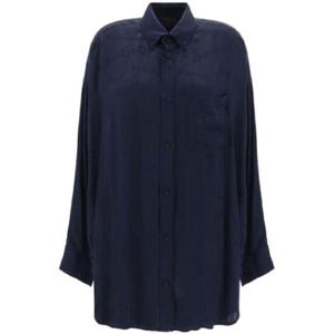 발렌시아가 올 오버 로고 실크 셔츠 1766727