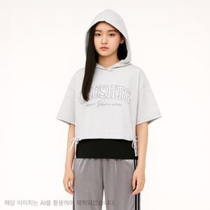 [더데이걸]셔링반팔후드나시세트 TGMH25501