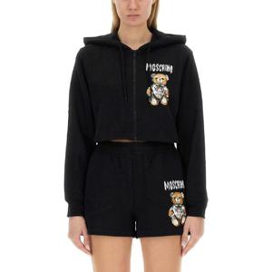 MOSCHINO 테디 베어 로고가 있는 크롭 스웨트셔츠 170605281555