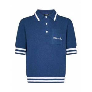 [BALMAIN] 라프리마 남성 폴로 숏슬리브 Dark Blue 코튼 EH1GB046KF96SIV /8
