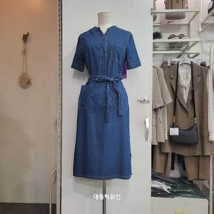 올리비아하슬러 DP01 벨티드 데님원피스 OHEMOP104