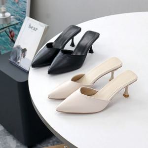 [짝꿍닷컴]여성 스텔레토 V컷 베이직 뮬 6cm 구두 UH-tj88123
