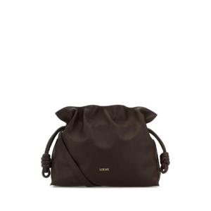 LOEWE Chocolate nappa leather medium Flamenco clutch A411FC1XD4 CHOCOLATE
