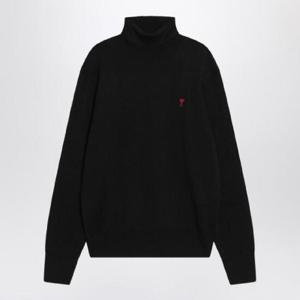 AMI PARIS Black turtleneck sweater Ami De Coeur HKS827001RAMI-009