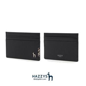[헤지스ACC][선물포장]HJHO3E286BK_블랙 퍼피 장식 체크배색 카드지갑