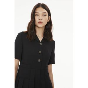 [지컷]하프 버튼 플리츠 카라 원피스 7253337101