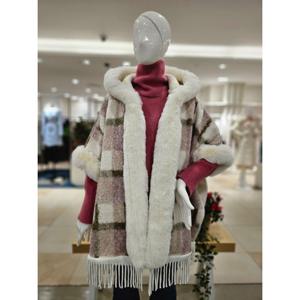 [포커스] 포커스 캐시미어 체크 판쵸 FW3L7CT0413