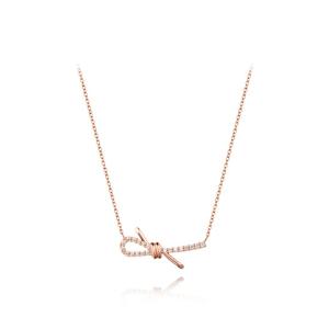 [스톤헨지][김지원PICK] Love Knot 14K 큐빅 목걸이 SA24C20T
