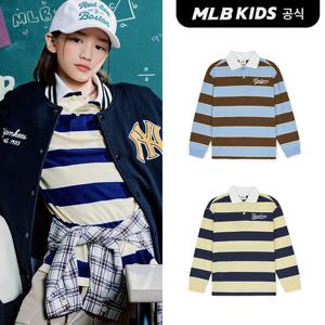 [택가89,000원][MLB키즈 공식] 25SS 바시티 스트라이프 럭비 셔츠 (2color) 7APQV0151