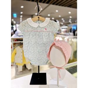 [블루독베이비] 25 SS(민트)폼폼플라워반팔세트바디수트4537004004   출산 조카백일 선물 유아 여름 아기옷