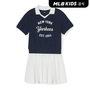 [MLB키즈 공식] 25SS 바시티 레이어드 원피스 NY (Navy) 7FOPV0253-50NYS