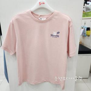[소이]5부 빈티지 일러스트 티 25M5453