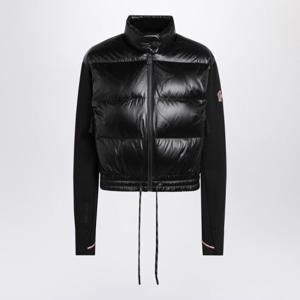 몽클레어 크롭 블랙 로고 자수 집업 패딩 8G00013829H7 999
