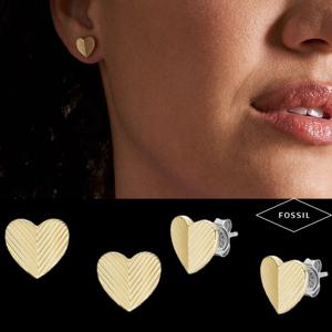 파슬 Fossil JF04654710 여자 남자 Harlow 텍스쳐가 있는 골드톤 스터드 귀걸이
