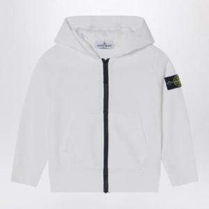 STONE ISLAND 코튼 소재의 화이트 지퍼업 스웨트셔츠 6100010S0040QSTONE-V0001