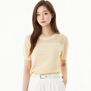 플라스틱아일랜드  (PR2KH563) 조직변형 자카드 니트