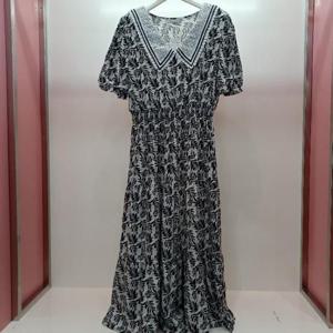 Latium HC06 브이넥 레이스 카라 스모크 밴딩 캉캉 시원한 롱원피스 T2523op33I