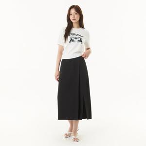 플라스틱아일랜드  (PR2WS565) 랩변형 롱 스커트