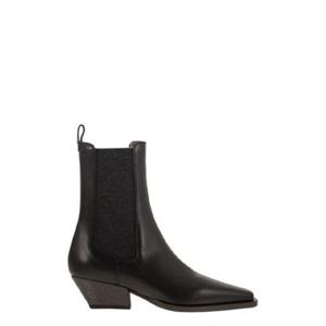 BRUNELLO CUCINELLI 블랙 레더 첼시 부츠 2110385