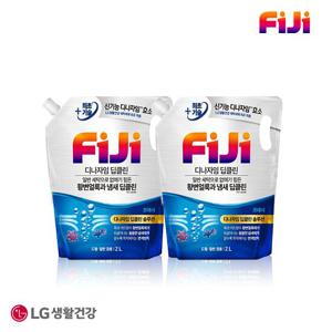 황변얼룩 제거]피지 디나자임 딥클린 실내건조 프리미엄 액체세제 프레시 리필 2L x 2개 일반드럼 겸용