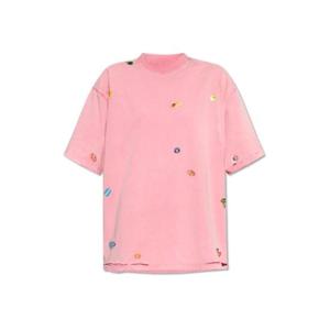 발렌시아가 아이콘 프린트 크루넥 티셔츠 764235TRVS4 9568 TP946164366