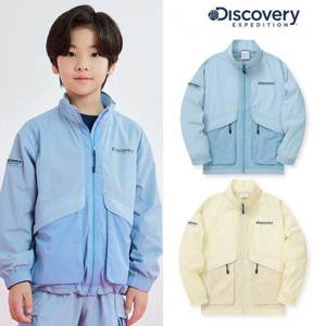디스커버리키즈 배색 스탠넥 경량 바람막이 자켓 DKWJ76043