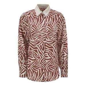 BRUNELLO CUCINELLI 올오버 프린팅 코튼 실크 포플린 셔츠 1859912
