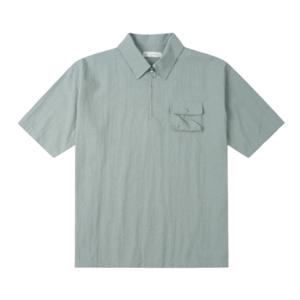 [본(정장)]남성 S/S 아노락 셔츠 집업 반팔셔츠 민트 그린 BN4MBA676MI