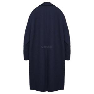 아미 싱글 브레스티드 코트 - 네이비 블루  HCO003WV0001491