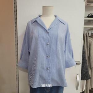 올리비아하슬러 DP01 스트라이프 블라우스 OHEMBL108
