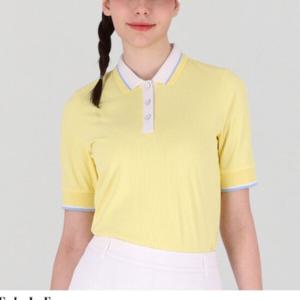 [엘르골프]여성 옷깃배색 5부기장 폴로 티셔츠   6J-45202_US