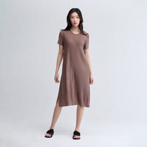 [플리츠미(여성)]A라인 폴딩 라운드넥 숏 슬리브 원피스_EPOPM225025