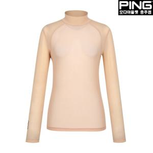 [핑]여성 메쉬 반목 긴팔 이너 티셔츠 121D2TI052_BG_CJ
