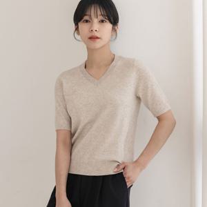 [바네사빈]베이직 라운드,브이넥 반팔 니트 모음 v01063