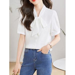 [에꼴드파리]베로 리본 반팔블라우스_F57WBB029Z