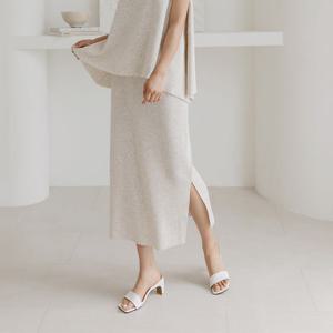 [바네사빈]하이퀄리티 옆트임 니트 롱스커트 v01204