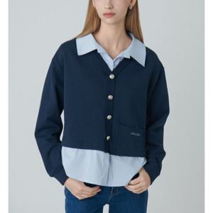 [샤틴]셔츠배색 티셔츠S243B553A25_JK