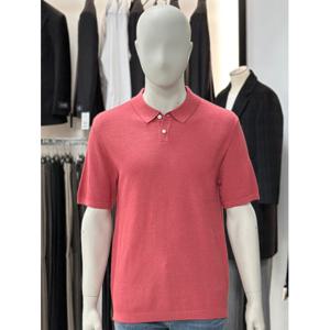 [바쏘옴므]코럴_면 혼방 와플 카라 반팔 니트 WSY2WT13A_SC