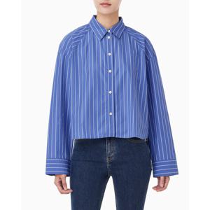 CK진  여성 스트라이프 박시 크롭 셔츠(47C118G)