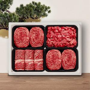 맛딜 한우선물세트 1등급 구이혼합2호 1.6kg/등1불2국1