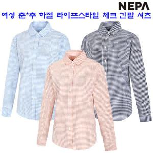 [네파][남방 셔츠](7J41541)_여성 봄 여름 아웃도어 라이프스타일  체크 긴팔 남방 셔츠
