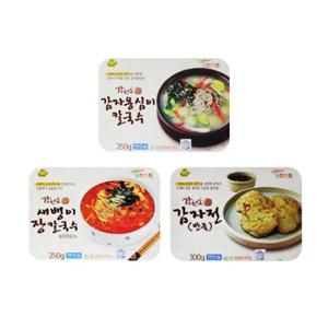 나찬푸드 감자옹심이 칼국수 2팩+새뱅이 장칼국 2팩+감자전 2팩